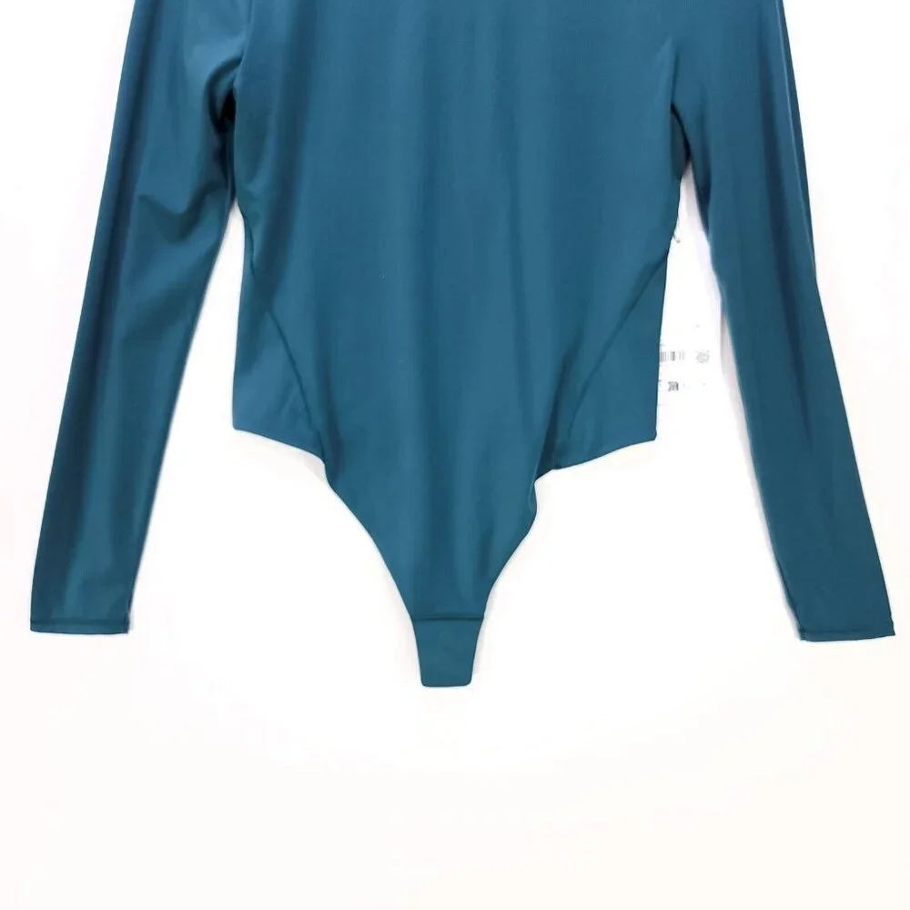 Lululemon Wundermost Ultra-Soft Nulu Turtleneck Bodysuit Green Size Medium Thong - Picture 15 of 15